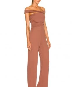 Outlet 👍 Camila Coelho Teaghan Jumpsuit In Brick Mauve ✨ -Camila Coelho Store COEL WC16 V2