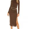 Cheapest 👏 Camila Coelho Benita Midi Dress 👗 In Brown 👍 -Camila Coelho Store COEL WD113 V1