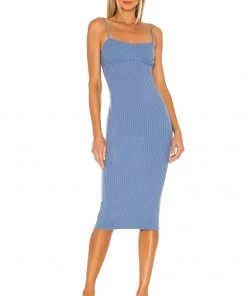 Deals 💯 Camila Coelho Claudia Midi Dress 👗 In Blue 🎉