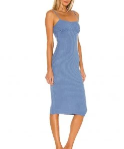 Deals 💯 Camila Coelho Claudia Midi Dress 👗 In Blue 🎉 -Camila Coelho Store COEL WD120 V2
