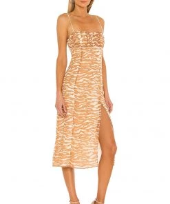 Brand new ❤️ Camila Coelho Bailee Midi Dress 👗 In Brown Zebra 🔥 -Camila Coelho Store COEL WD126 V2