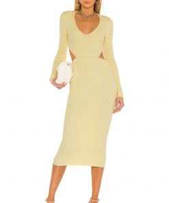 Best deal 🛒 Camila Coelho Rosabella Midi Dress 👗 In Yellow 🔔