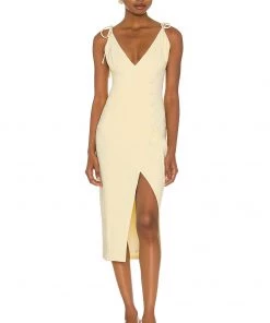 Brand new 🌟 Camila Coelho Aaliyah Midi Dress 👗 In Butter Yellow 👏