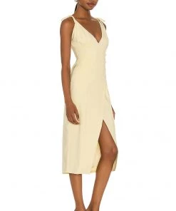 Brand new 🌟 Camila Coelho Aaliyah Midi Dress 👗 In Butter Yellow 👏 -Camila Coelho Store COEL WD135 V2