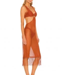 New 🧨 Camila Coelho Landry Midi Dress 👗 In Rust 🔥 -Camila Coelho Store COEL WD139 V2