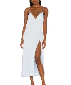 Buy 💯 Camila Coelho Darla Midi Dress 👗 In Pale Blue 🎁