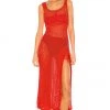 Flash Sale ❤️ Camila Coelho Athena Crochet Dress 👗 In Coral Red 🔥