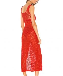 Flash Sale ❤️ Camila Coelho Athena Crochet Dress 👗 In Coral Red 🔥 -Camila Coelho Store COEL WD15 V3