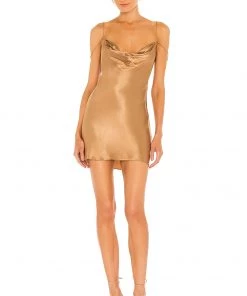 Best Sale 🎁 Camila Coelho Adora Mini Slip Dress 👗 In Toffee 👍