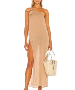 Outlet 👍 Camila Coelho Acela Maxi Dress 👗 In Hazelnut ⌛