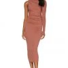 Best deal 💯 Camila Coelho Nami Midi Dress 👗 In Brick Mauve ❤️