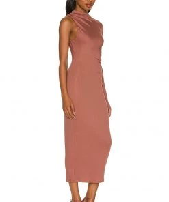 Best deal 💯 Camila Coelho Nami Midi Dress 👗 In Brick Mauve ❤️ -Camila Coelho Store COEL WD175 V2