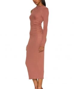 Best deal 💯 Camila Coelho Nami Midi Dress 👗 In Brick Mauve ❤️ -Camila Coelho Store COEL WD175 V3