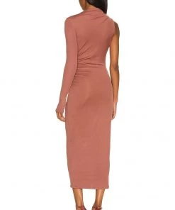 Best deal 💯 Camila Coelho Nami Midi Dress 👗 In Brick Mauve ❤️ -Camila Coelho Store COEL WD175 V4