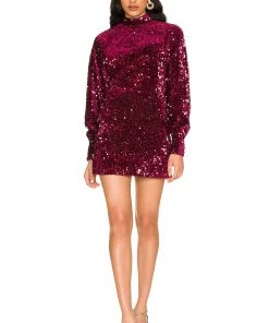 Best Pirce 😀 Camila Coelho Jezabel Mini Dress 👗 In Burgundy 🔥