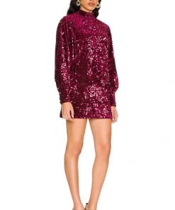 Best Pirce 😀 Camila Coelho Jezabel Mini Dress 👗 In Burgundy 🔥 -Camila Coelho Store COEL WD177 V2