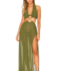 Brand new 😍 Camila Coelho Scarlet Maxi Dress 👗 In Sage Green 🛒 -Camila Coelho Store COEL WD178 V2