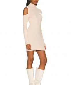 Best Pirce 😍 Camila Coelho Taylor Sweater Dress 👗 In Taupe Nude 🌟 -Camila Coelho Store COEL WD179 V2