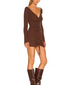 Promo 👍 Camila Coelho Ciara Sweater Dress 👗 In Chocolate 🌟 -Camila Coelho Store COEL WD180 V2