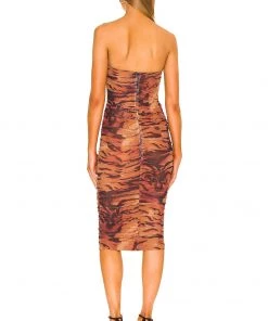 Wholesale 👏 Camila Coelho Diana Midi Dress 👗 In Black Tiger Stripe ✔️ -Camila Coelho Store COEL WD185 V3