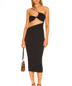 Best Sale 👏 Camila Coelho Luciana Midi Dress 👗 In Black 🎁