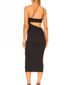 Best Sale 👏 Camila Coelho Luciana Midi Dress 👗 In Black 🎁 -Camila Coelho Store COEL WD188 V4