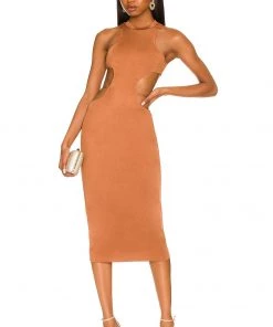 Budget 😀 Camila Coelho Cassidy Midi Dress 👗 In Chestnut Brown 🛒