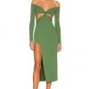 Hot Sale 🔔 Camila Coelho Maeve Midi Dress 👗 In Basil Green ⌛