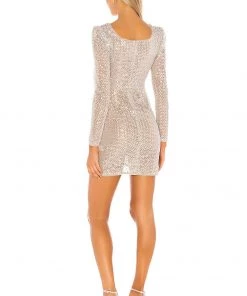 Best Pirce 🎁 Camila Coelho Thalia Mini Dress 👗 In Silver 😀 -Camila Coelho Store COEL WD66 V3