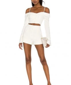 Top 10 🔔 Camila Coelho Paulina Short In Ivory ⭐ -Camila Coelho Store COEL WF19 V4