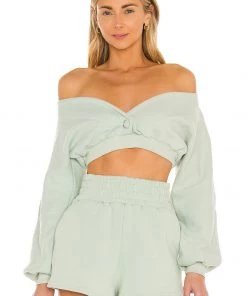 Wholesale 😀 Camila Coelho Kenzie Pullover In Sage Green 🎉