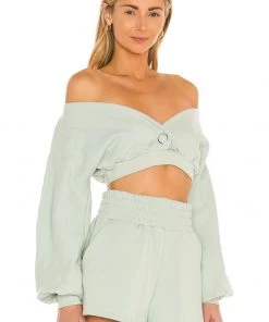 Wholesale 😀 Camila Coelho Kenzie Pullover In Sage Green 🎉 -Camila Coelho Store COEL WK46 V2