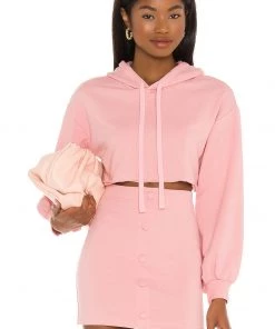 Best reviews of ⌛ Camila Coelho Laurell Crop Hoodie In Mauve 🔔