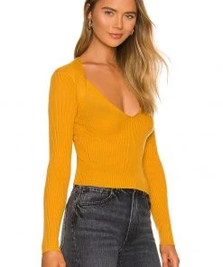 Outlet 😀 Camila Coelho Patten Sweater In Clementine ⌛ -Camila Coelho Store COEL WK55 V2