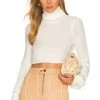 Promo 🧨 Camila Coelho Cesare Cropped Sweater In White ❤️ -Camila Coelho Store COEL WK59 V1