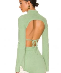Discount 🔔 Camila Coelho Raquel Cropped Sweater In Light Green 👏