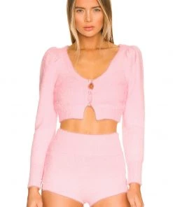 Wholesale 😀 Camila Coelho Genevieve Pearl Cardigan In Baby Pink ⭐ -Camila Coelho Store COEL WK70 V2