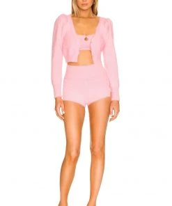 Wholesale 😀 Camila Coelho Genevieve Pearl Cardigan In Baby Pink ⭐ -Camila Coelho Store COEL WK70 V5