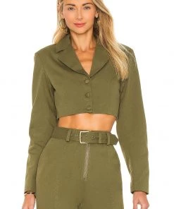 Best deal ✔️ Camila Coelho Leticia Jacket In Olive Green 🔔