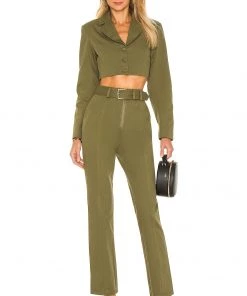 Best deal ✔️ Camila Coelho Leticia Jacket In Olive Green 🔔 -Camila Coelho Store COEL WO20 V5