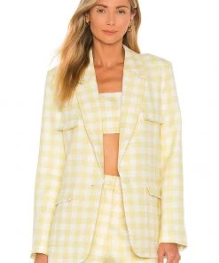 Best reviews of 🤩 Camila Coelho Dona Blazer In Yellow & White 🎁