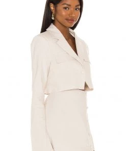 Best Sale 👏 Camila Coelho Tessa Crop Blazer In Nude 💯 -Camila Coelho Store COEL WO23 V2