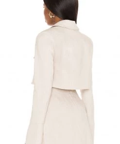 Best Sale 👏 Camila Coelho Tessa Crop Blazer In Nude 💯 -Camila Coelho Store COEL WO23 V3