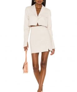 Best Sale 👏 Camila Coelho Tessa Crop Blazer In Nude 💯 -Camila Coelho Store COEL WO23 V4