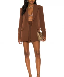 New 😀 Camila Coelho Morena Blazer In Dark Chocolate 🔔 -Camila Coelho Store COEL WO24 V5