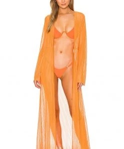 Discount 🌟 Camila Coelho Nikki Robe In Rustic Orange 👍