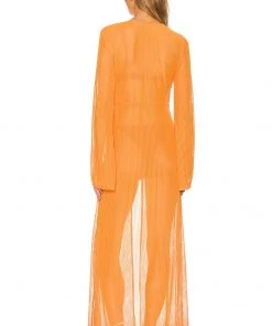 Discount 🌟 Camila Coelho Nikki Robe In Rustic Orange 👍 -Camila Coelho Store COEL WO26 V4