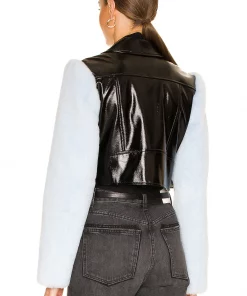 Best Sale 🔥 Camila Coelho Florencia Moto Jacket In Black & Blue ❤️ -Camila Coelho Store COEL WO31 V4