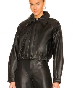 Hot Sale 👍 Camila Coelho Raven Leather Jacket In Black ⭐ -Camila Coelho Store COEL WO34 V2