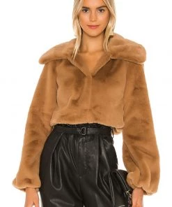Best reviews of 🤩 Camila Coelho Cleobella Cropped Faux Fur Jacket In Light Walnut ✨ -Camila Coelho Store COEL WO4 V2